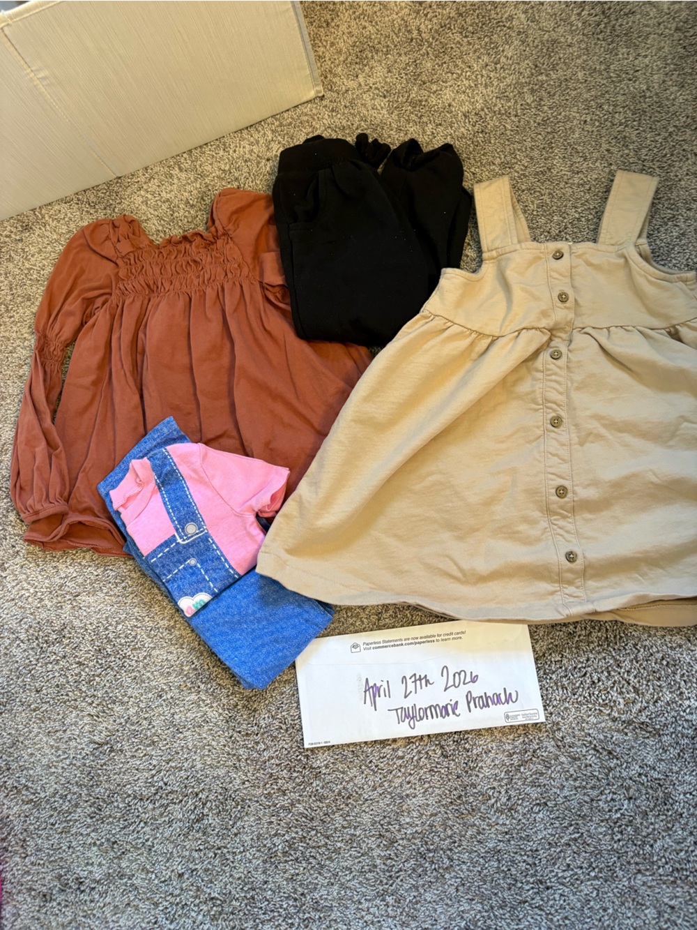 Burt’s bees, ms Rachel pj set, and black jogger bundle size 4T